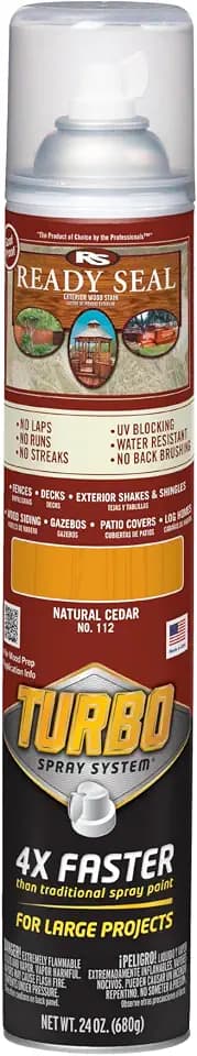 Ready Seal Exterior Wood Stain & Sealer, Natural Cedar, Turbo Spray
