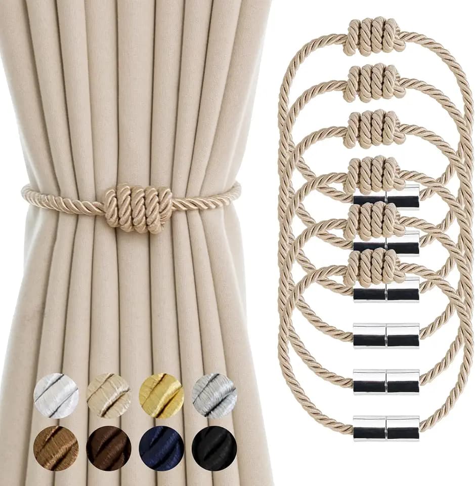Curtain Tiebacks Magnetic Decorative Rope Tie Backs Holdbacks Contoeey