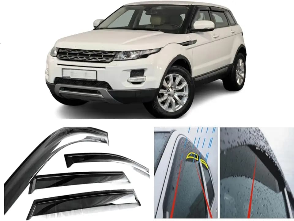 4 Windabweiser kompatibel mit Range Rover Evoque L538 5-Türer 2011 2012 2013 2014 2015 2016 2017 2018 Acrylglas Wetterschutz Visiere