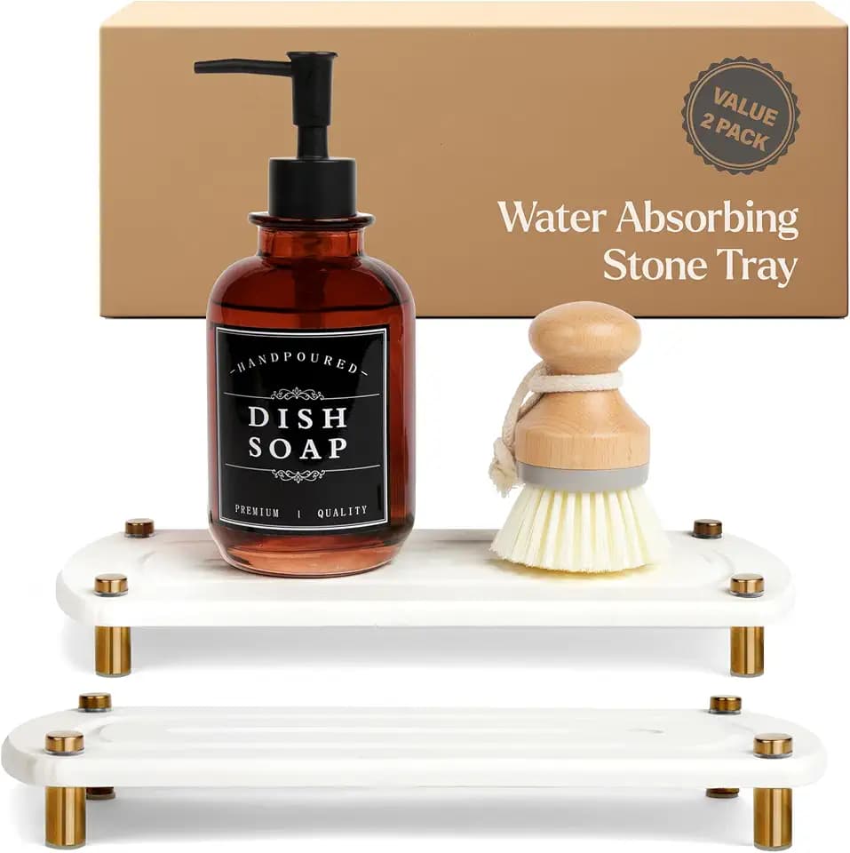 2PCS Absorbing Stone Soap Tray, Quick Dry Diatomaceous Earth Drying Rack