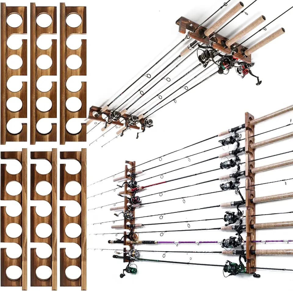 Ghosthorn Fishing Rod Holder,Wall or Ceiling Mounted Pole Rack Garage