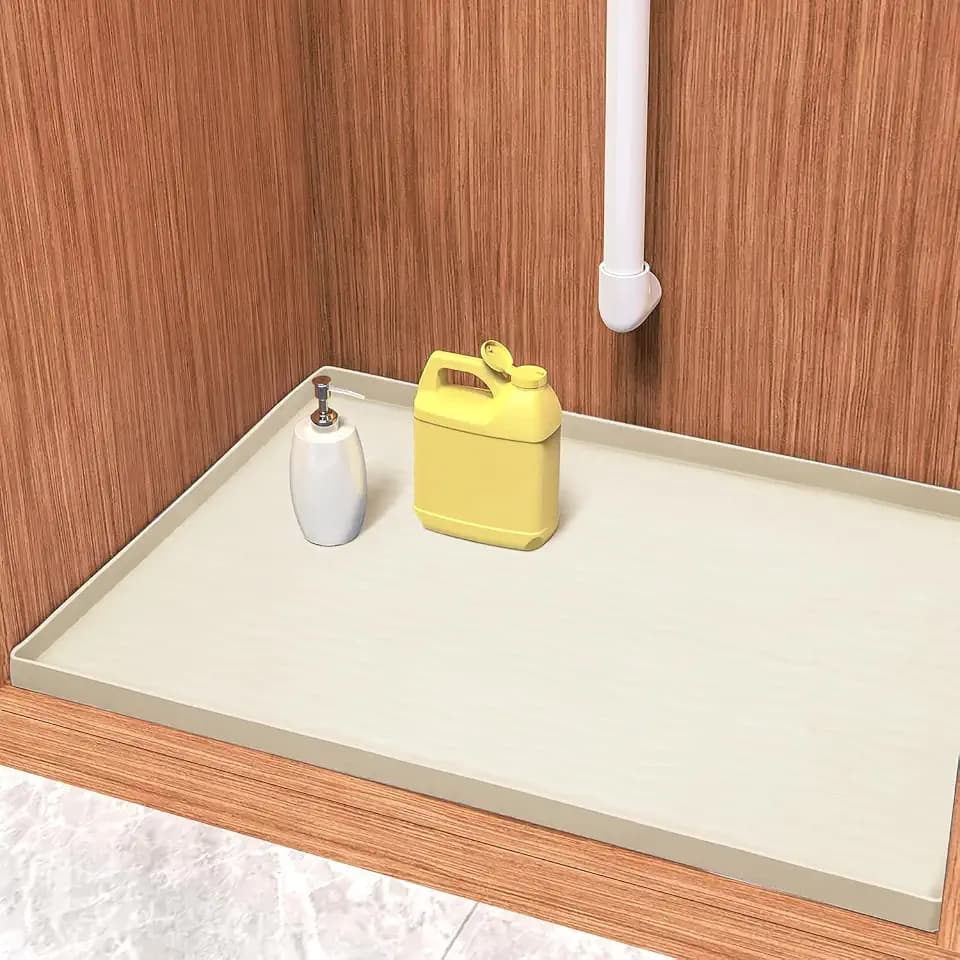 URMONA Waterproof Silicone Under Sink Mat, 22 x 22 in, Flexible Shelf Liner