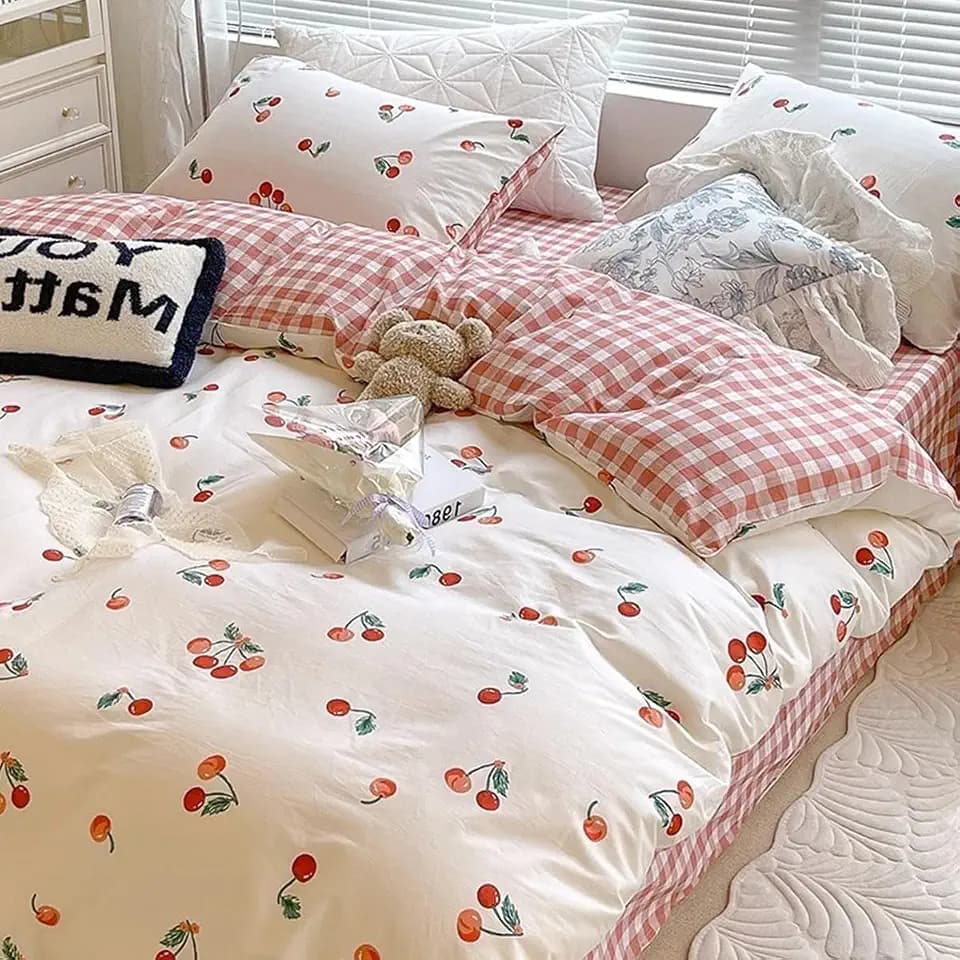 Duvet Cover Queen Size Red Cherry