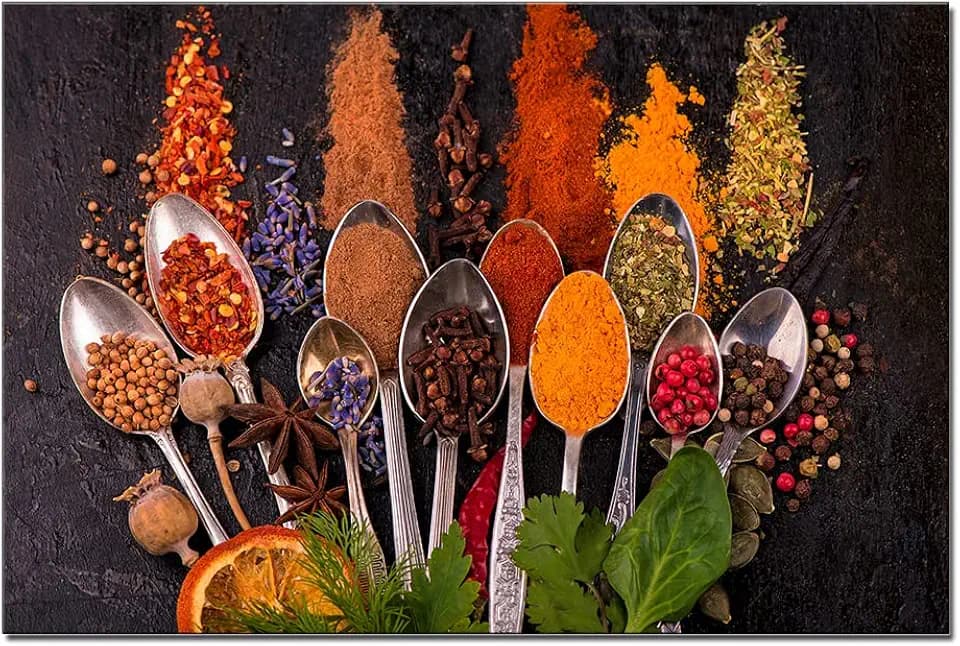 JXBYJP Spices Canvas Wall Art Painting Kitchen Food Decor Picture Print