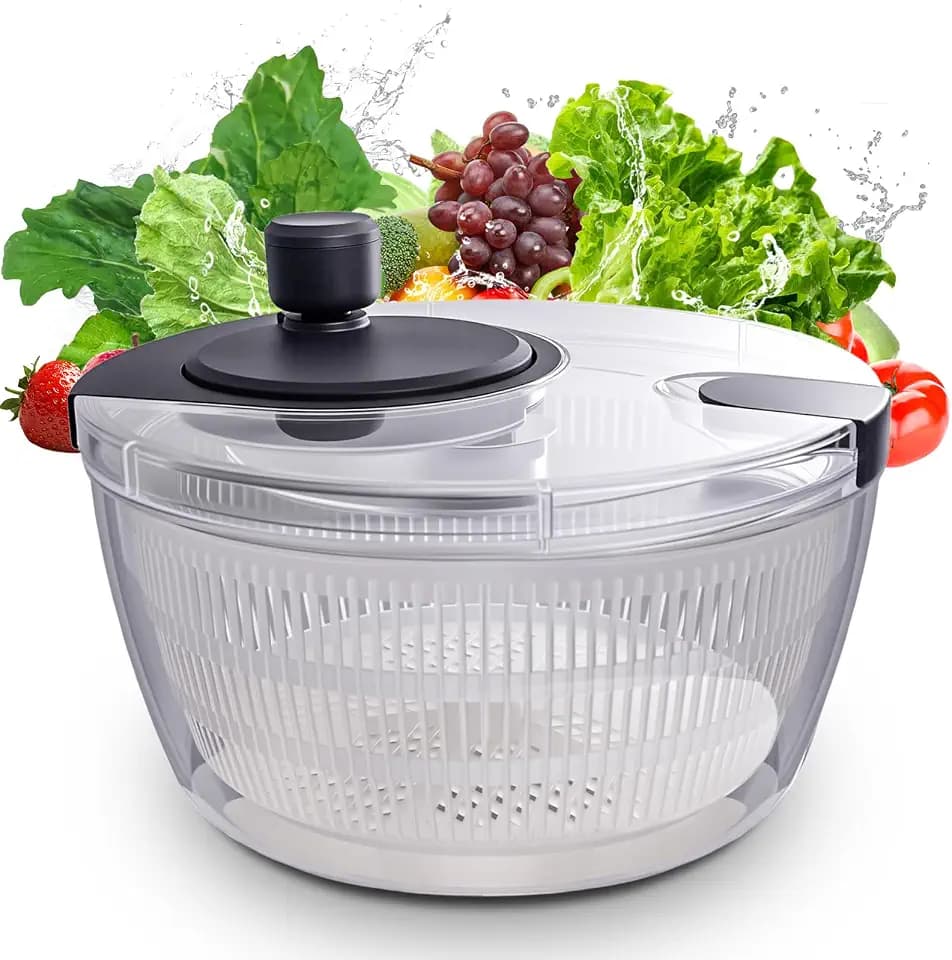 4.2QT Medium Salad Spinner, Vegetable Washer with Bowl & Strainer, BPA-Free
