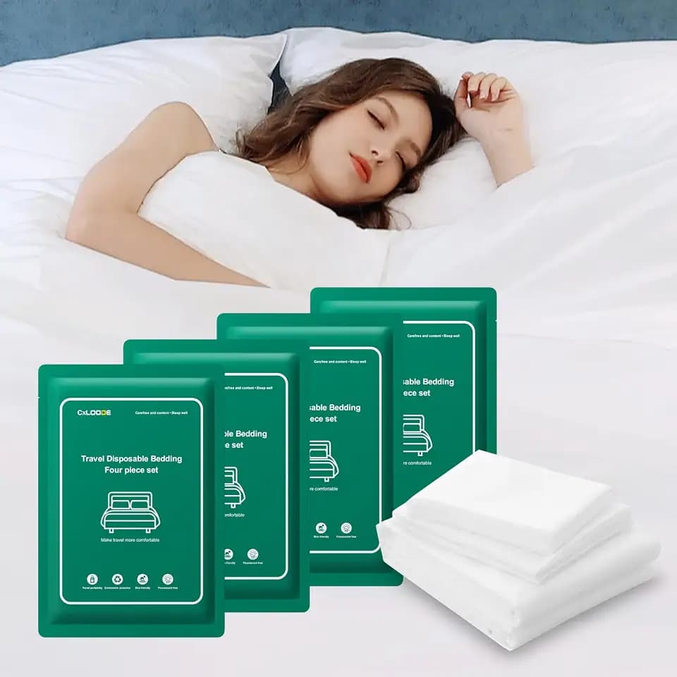 4 Pack Disposable Bed Sheet Queen Size for Travel