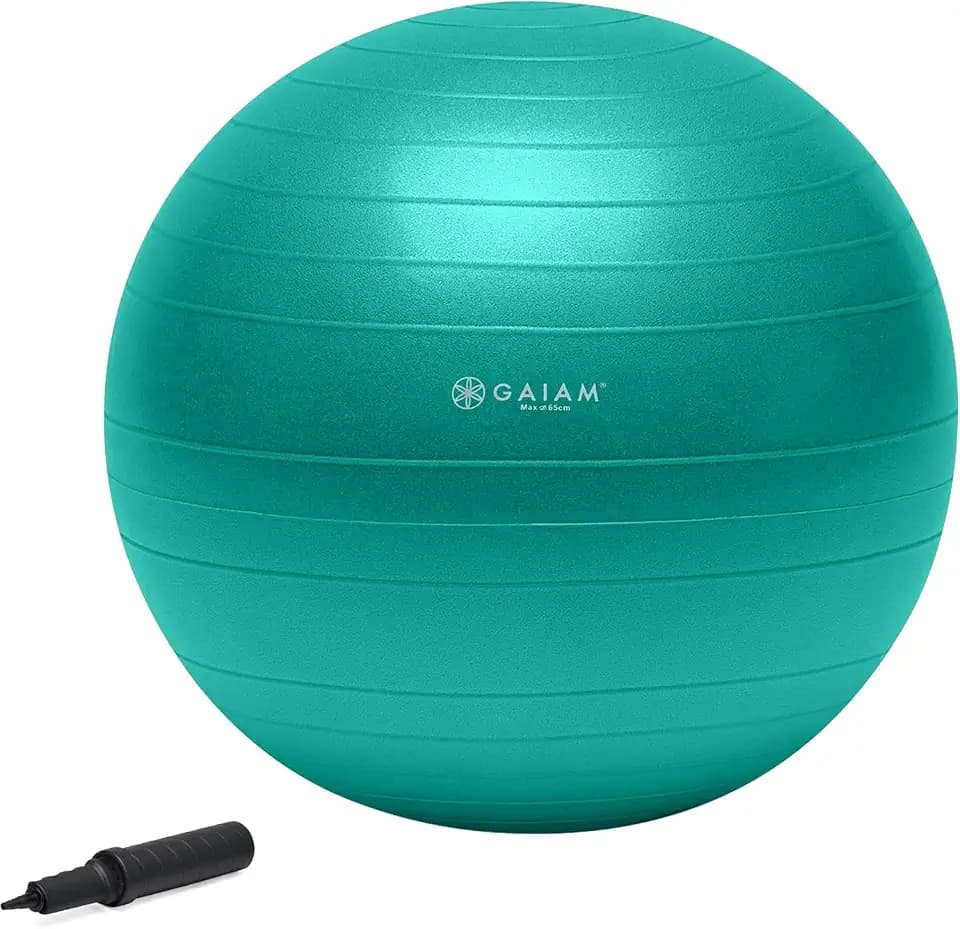 Gaiam Balance Ball Kit, Anti-Burst Stability Ball with Pump