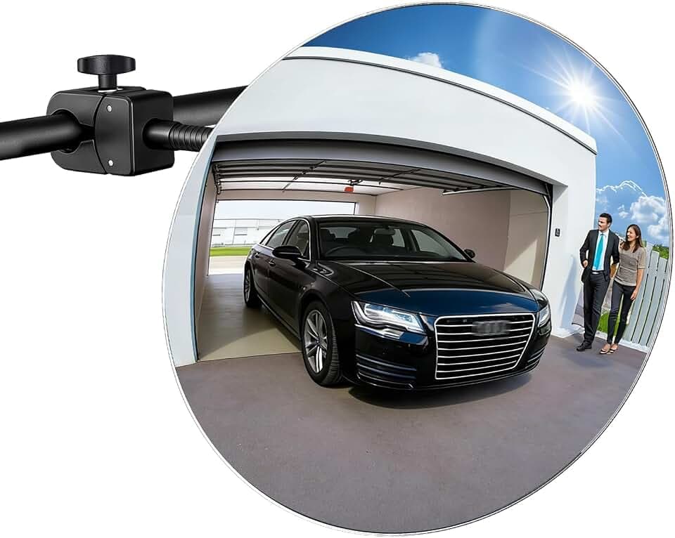 17.3 in Acrylic Convex Security Mirror, Clamp Mount