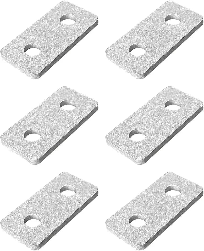 Hot-Dipped Galvanized Flat Plate Connector, 1-5/8" Strut, 2-Hole, 6-Pack