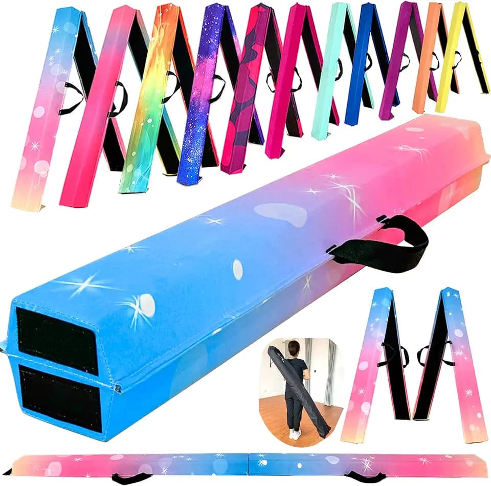 Marfula 6 FT / 8 FT / 9 FT Folding Gymnastics Beam Foam Balance Floor Beam