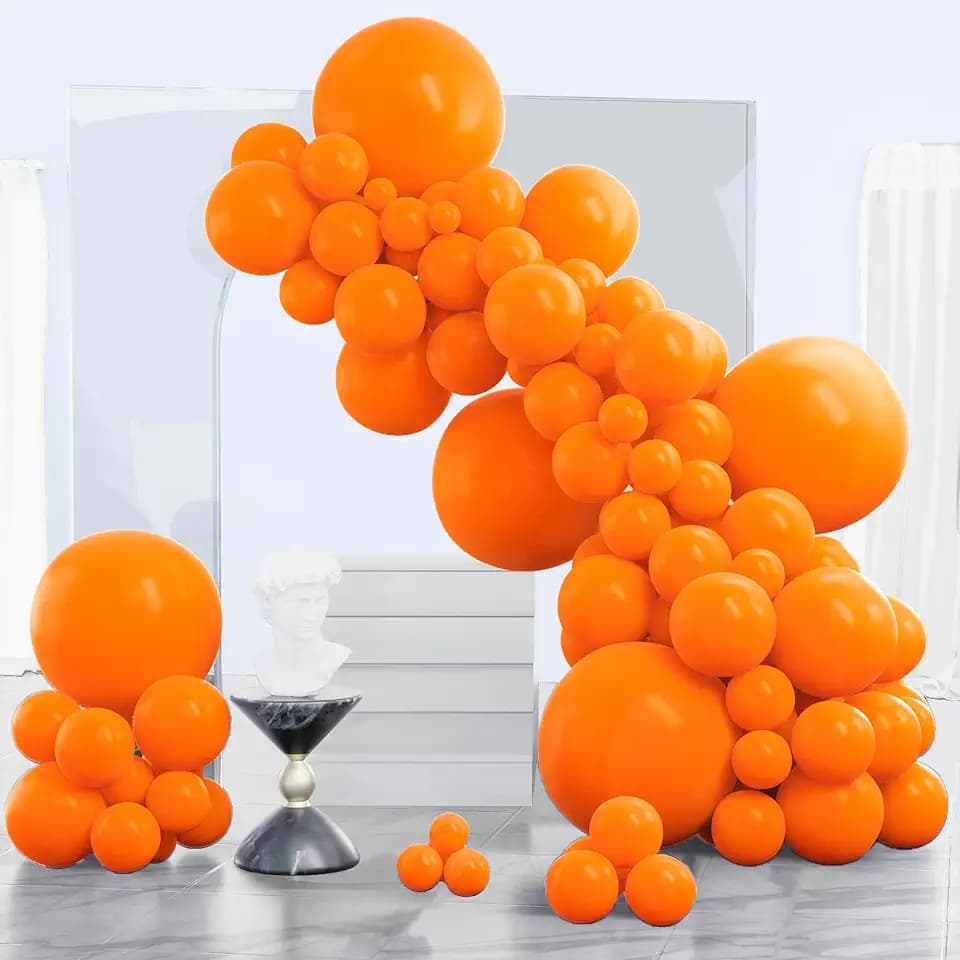 PartyWoo Orange Balloons 130pcs Fall Latex Helium Balloons Different Sizes