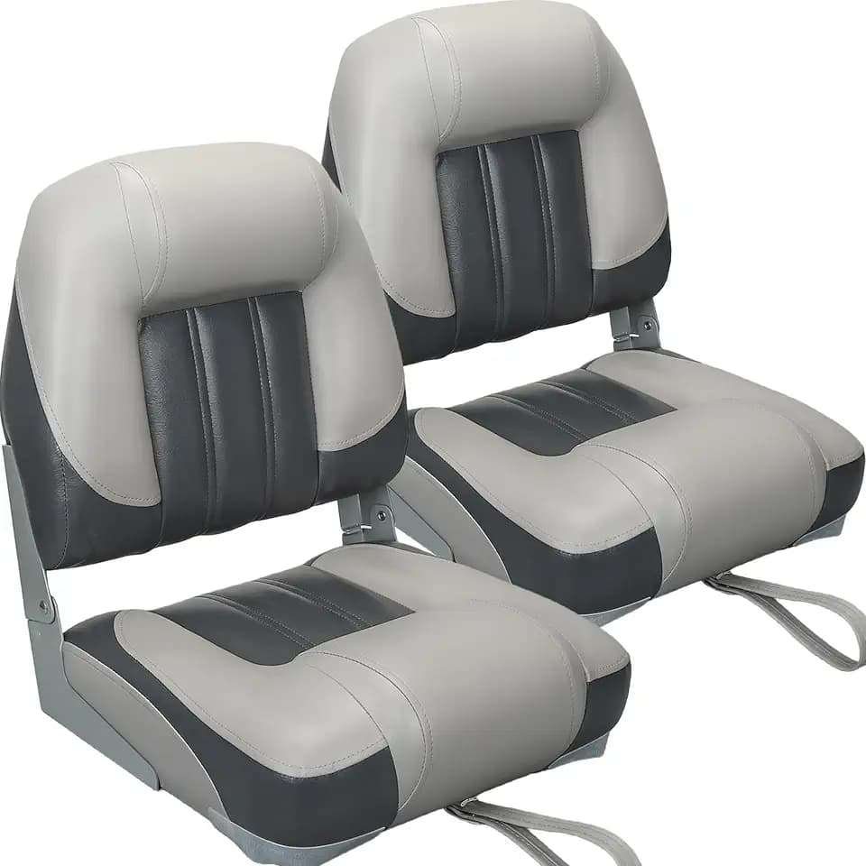 ERGOSEAT 2 Pack Folding Low/High Back Fishing Boat Seats for Jon Bass