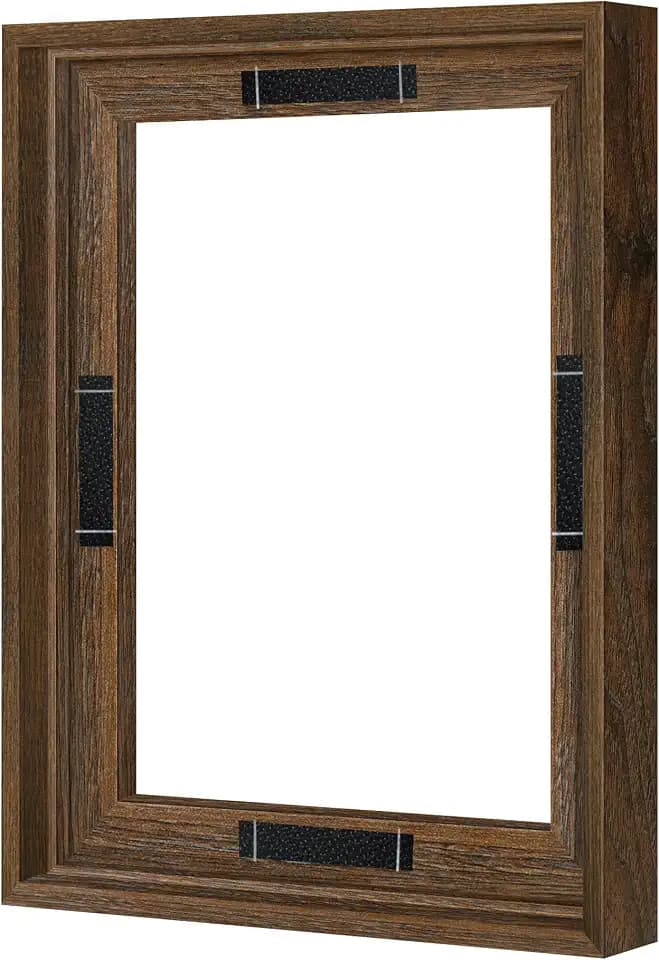 Abtgt Canvas Floating 8x10 Frame with 0.9" Deep, Brown, With Adhesive
