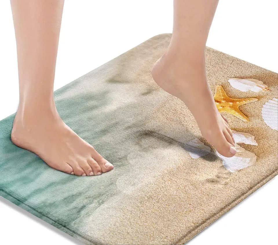 Britimes Bath Mat, Bathroom Rug, 16x24 Inch, Beach Starfish