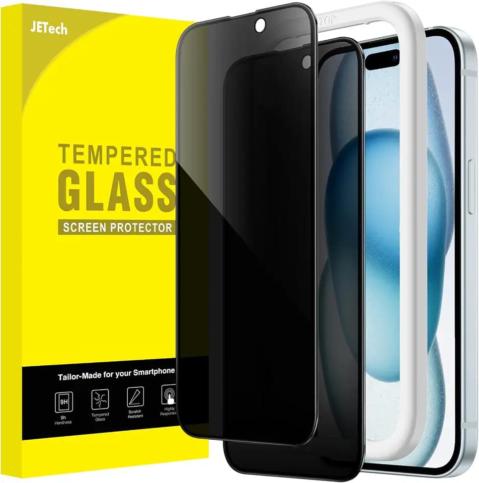 JETech Sichtschutz Schutzfolie für iPhone 15 Plus, 2 Stück