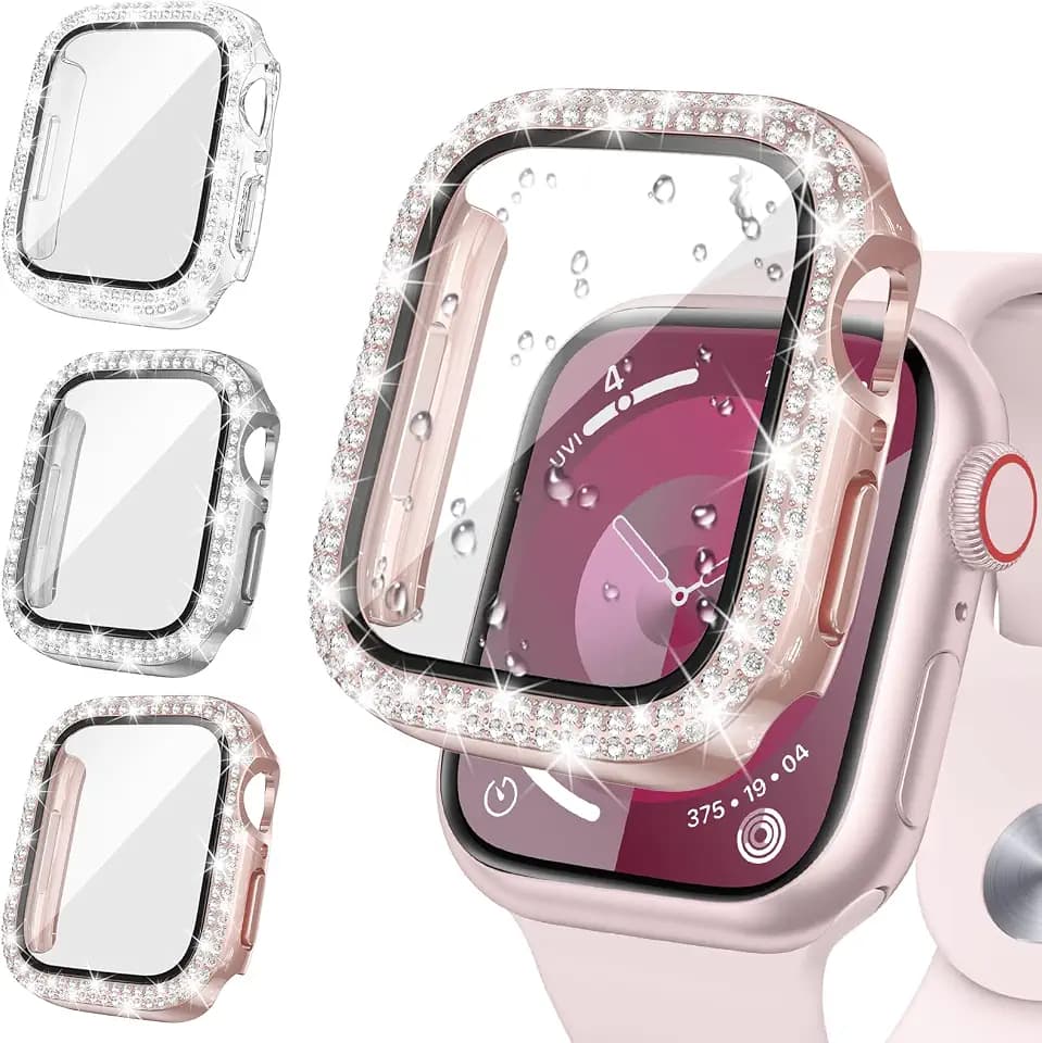 Neitra 3 Stück Glitzer Diaman Hülle für Apple Watch SE Series 654 44mm