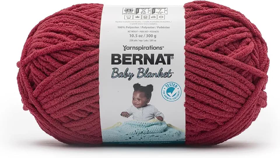 Bernat Baby Blanket Yarn for Crocheting Soft, Race Car Red
