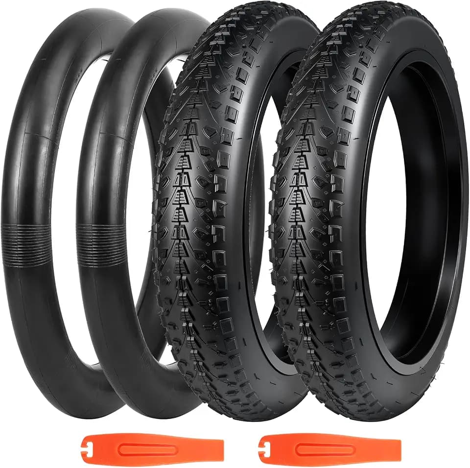 20/24/26x3.0 Electric Bike Tire Fat E-Bike Tires Heavy Duty High-Performance Wear-Resistant Mountain Snow Bicycle Tires/Tubes,Black/White Wall