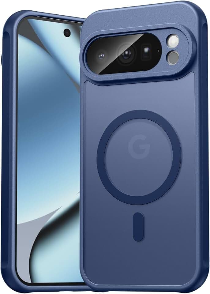 für Google Pixel 10 Pro Hülle für Magsafe mit Kameraschutz, Magnetisch Handyhülle Pixel 10 Pro Hülle, Stoßfeste Kratzfeste Durchscheinende Schutzhülle für Pixel 10 Pro Case, Blau
