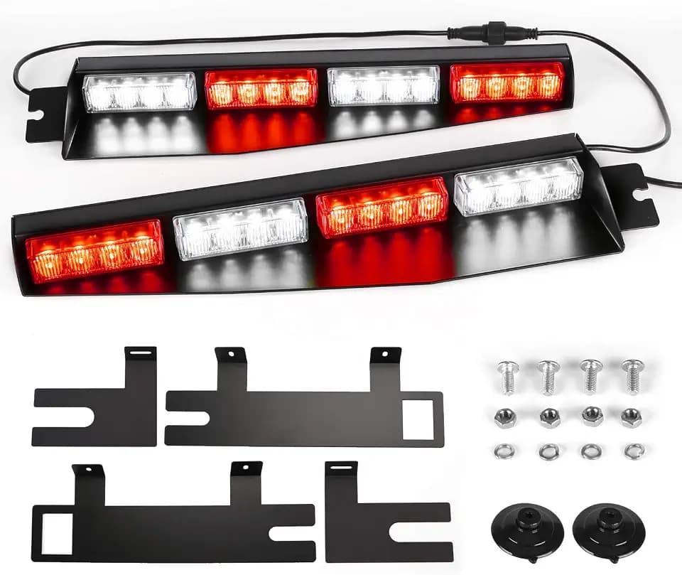 ASPL 32LED Visor Lights Windshield Hazard Warning Strobe Light Bar