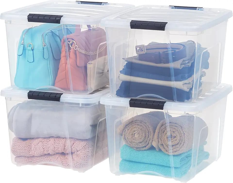 IRIS USA 6-Pack 40 Quart Storage Bins with Lids, Clear