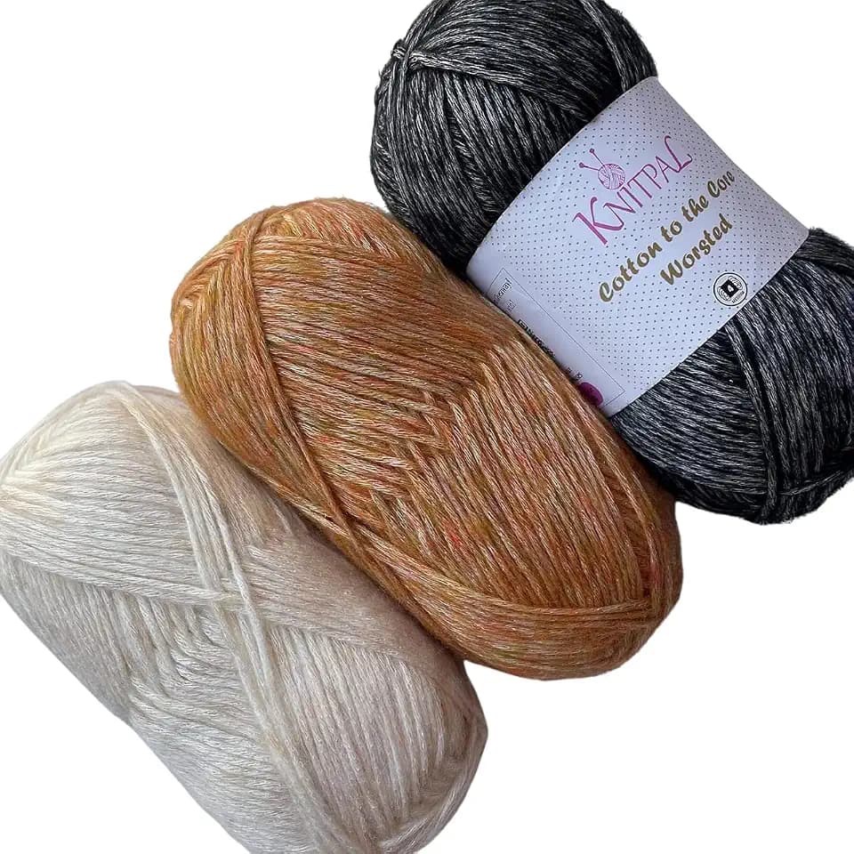 Cotton to The Core Worsted Cotton Yarn, 3-Pack (654Yds/300G) Bumblebee Pack