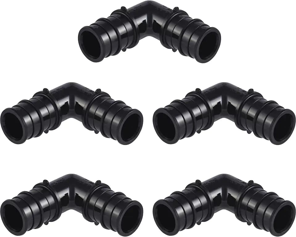 SharkBite 3/4 Inch Poly Expansion 90 Degree Coupling for PEX-A Pipe, Made in the USA, Pack of 5, Plastic Plumbing Fittings, Plastic Elbow Coupling for PEX-A Tubing, UA256A5