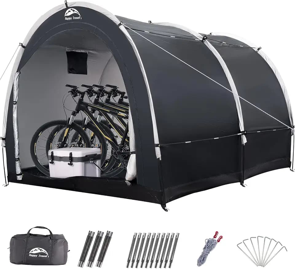 Happy Travel Outdoor Waterproof Bike Storage Tent Shed for 2/3/4/6/8 Bikes