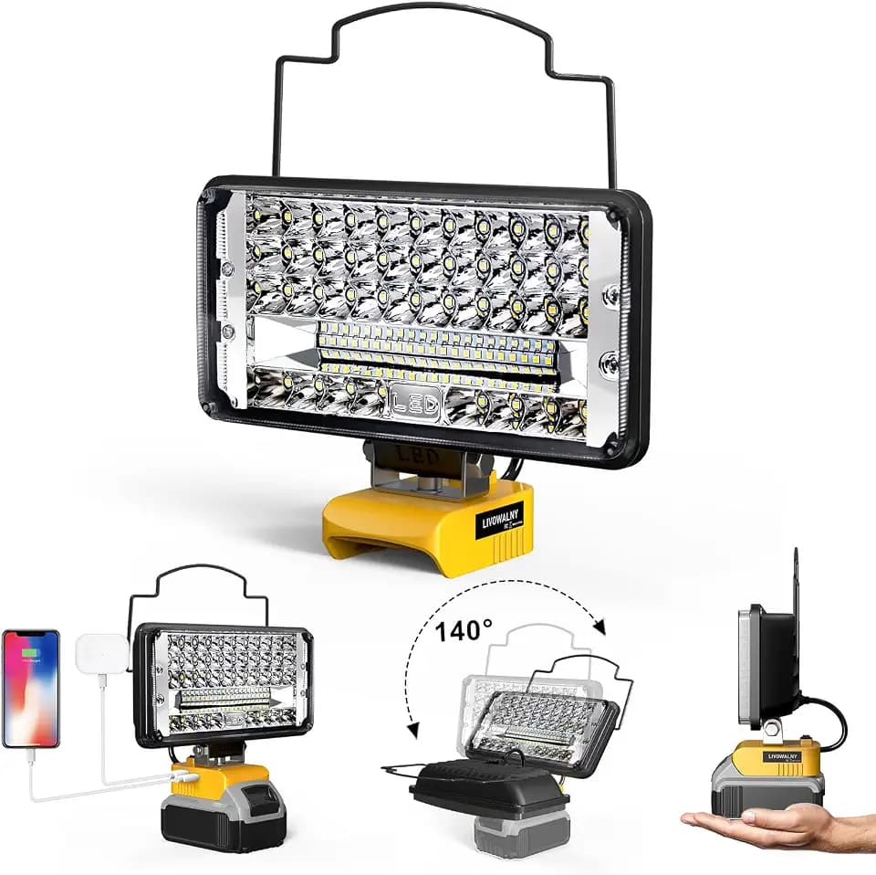 LED Work Light Compatible with DeWalt 20V Battery, 14800LM 148W
