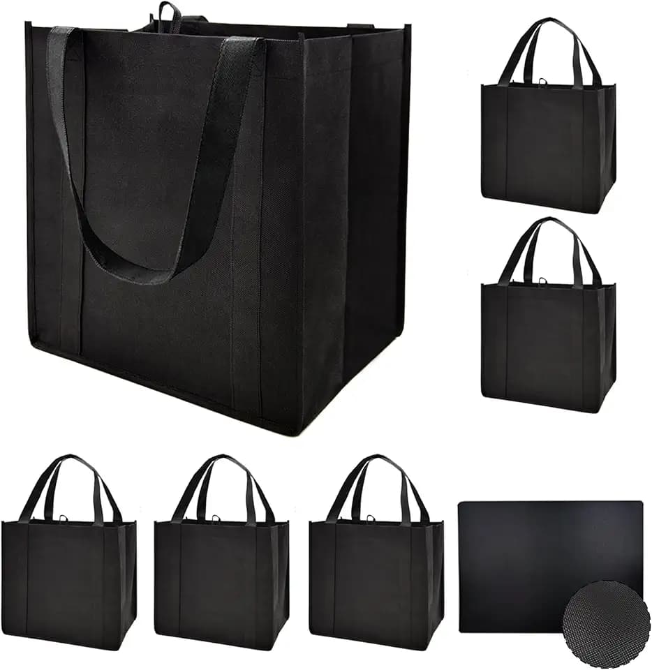 6 pack Reusable Grocery Bags,Thick Bottom-Shopping Bag for Groceries