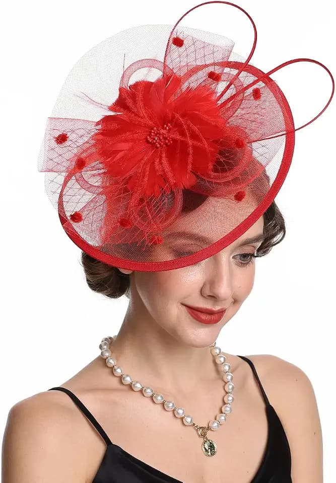 Fascinators Hat Tea Party Vintage Feather Fascinator with a Headband and a Clip for Girls and Women