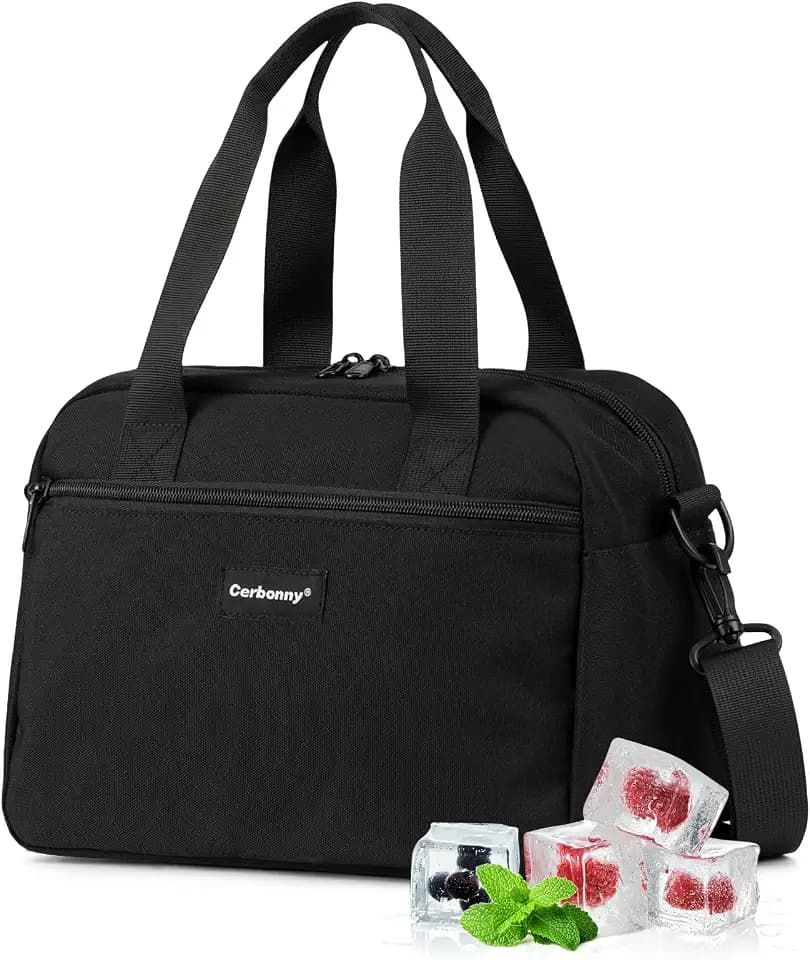 Cerbonny Insulated Lunch Bag, Freezable Lunch Bag with Built-in Ice Pack