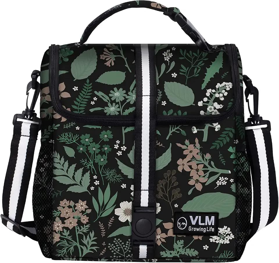 VLM Lunch Box for Women, Insulated Lunch Bag Women, Cute Floral Lunch Tote