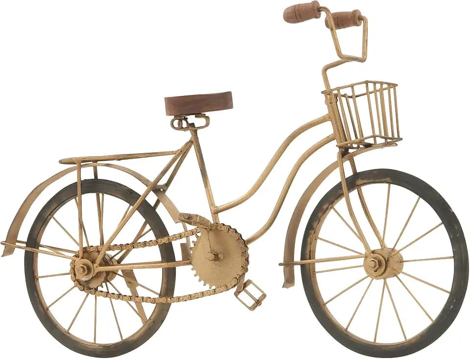 deco 79 Metal Bike Decorative Sculpture Home Decor Statue, Accent Figurine 19" x 5" x 12", Brown