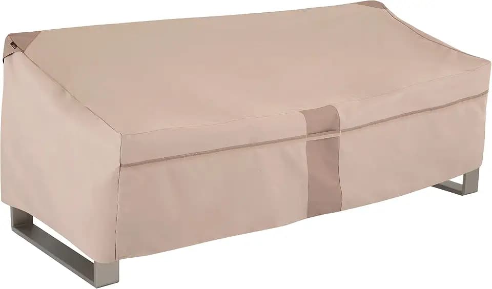 Modern Leisure Monterey Patio Loveseat Cover, 82.5" L x 38" W x 38.25" H, Beige