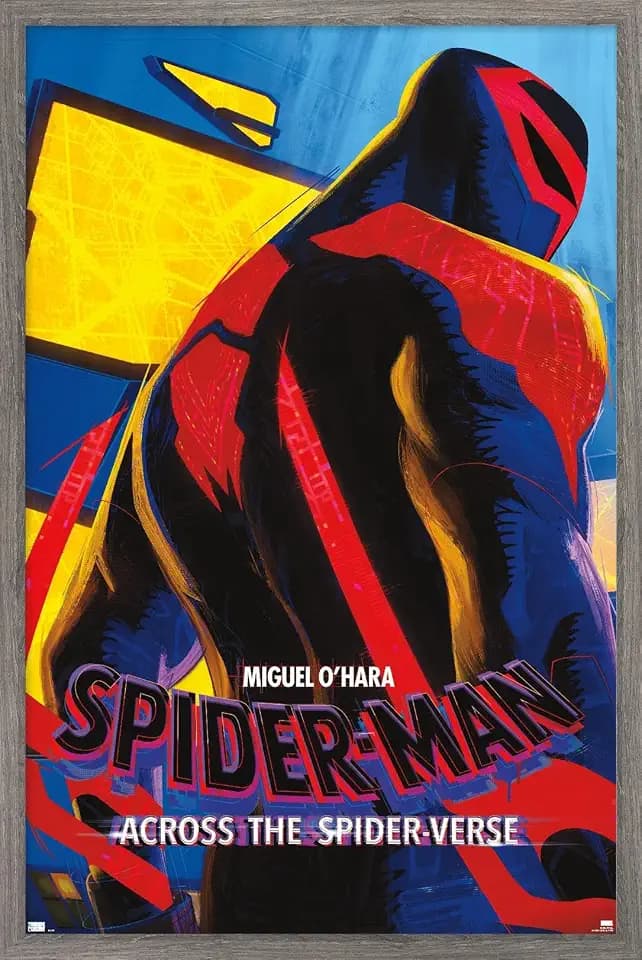 Marvel Spider-Man: Across The Spider-Verse - Miguel O'Hara One Sheet Wall Poster, 34L" x 22.4W", Barnwood Framed Version