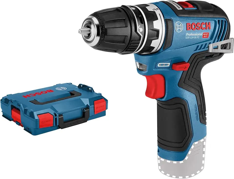 Bosch Professional 12V System Akku Bohrschrauber GSR 12V-35 FC - FlexiClick System (inkl. Bohrfutteraufsatz GFA 12-B, L-BOXX, ohne Akku/ Ladegerät)