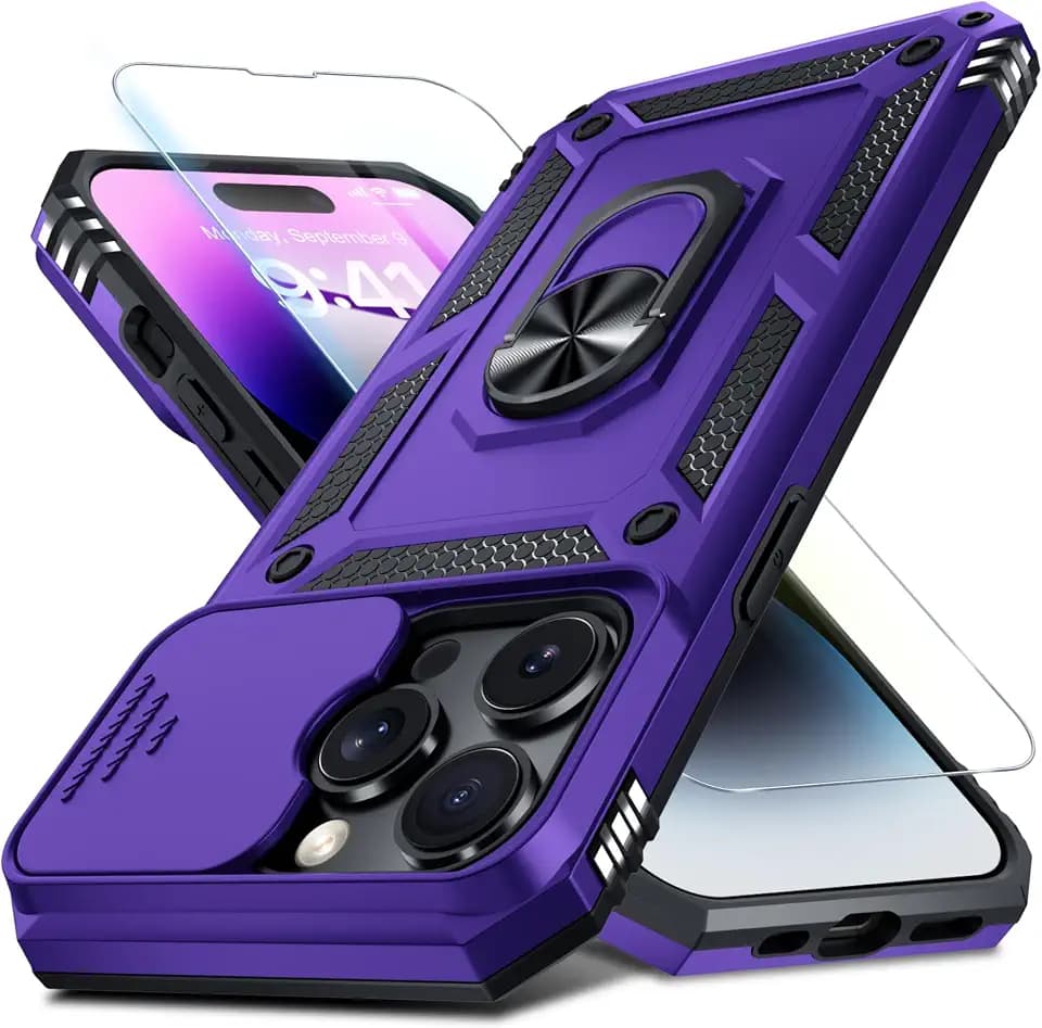 for iPhone 14 Pro Max Phone Case Built in Slide Camera Lens Cover