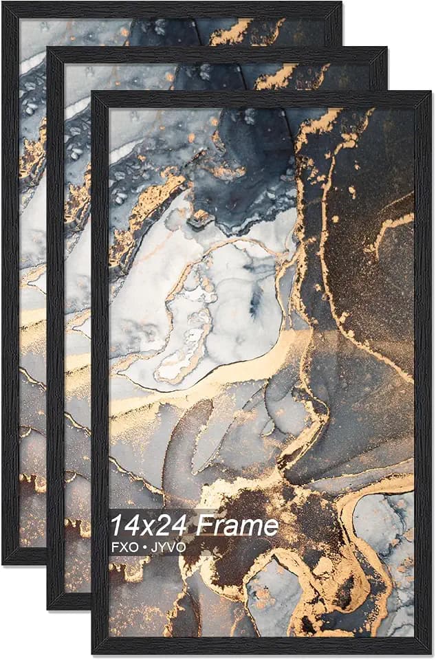 Fxojyvo 14x24 Picture Frame Set of 3 Black Engineered Wood Wall Hanging