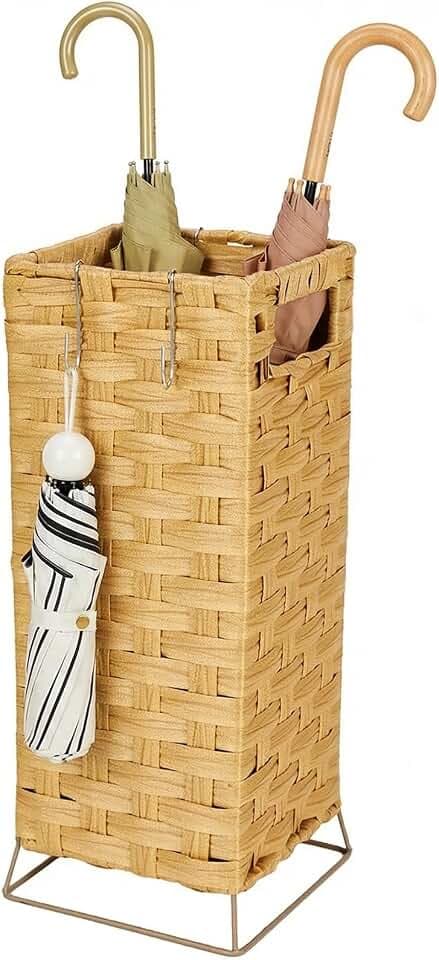 Rattan Umbrella Holder Basket Stand for Entryway