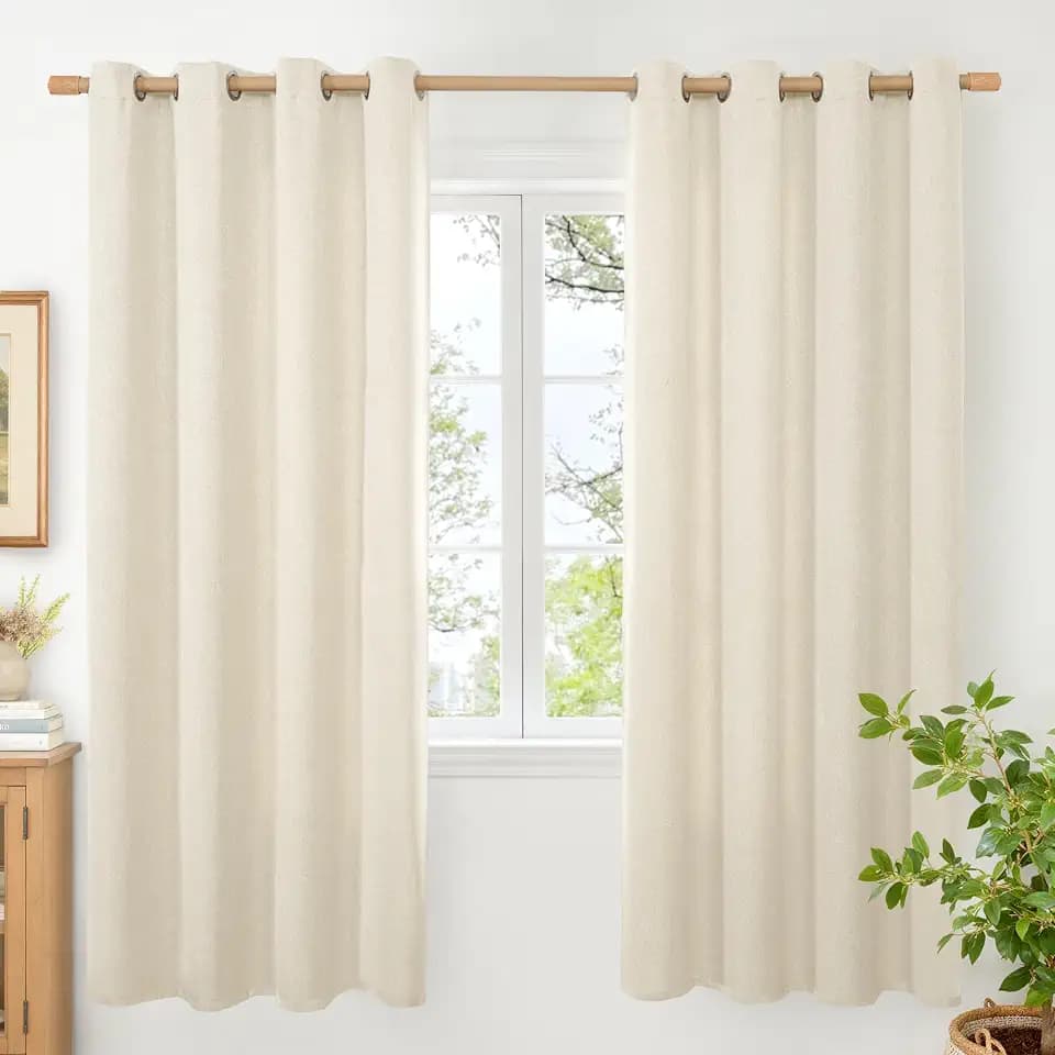 BGment Linen Curtains 68 Inch Length for Bedroom Windows Non See Through