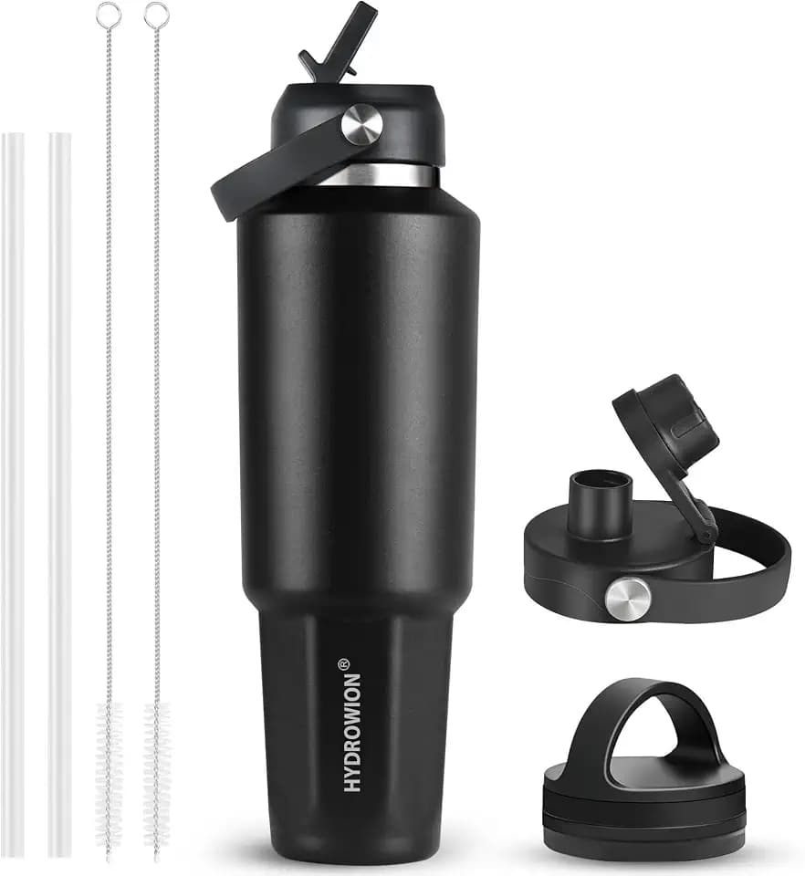 32 oz Insulated Water Bottle Stainless Steel Triple-Wall with Straw Lid Set
