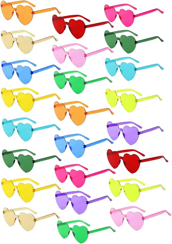 12/24/36 Pair Party Sunglasses Bulk Heart/Star Shaped for Kids Adults