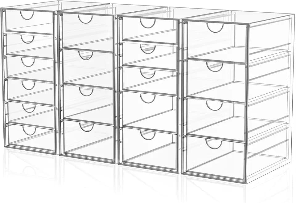 YFXCVSL Acrylic Makeup Organizer with 19 Drawers,Storage Drawer Organizer