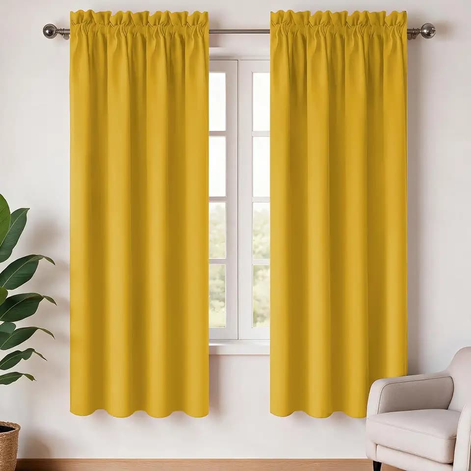 Deconovo Black Out Curtains 45 Inches Long for Living Room and Bedroom