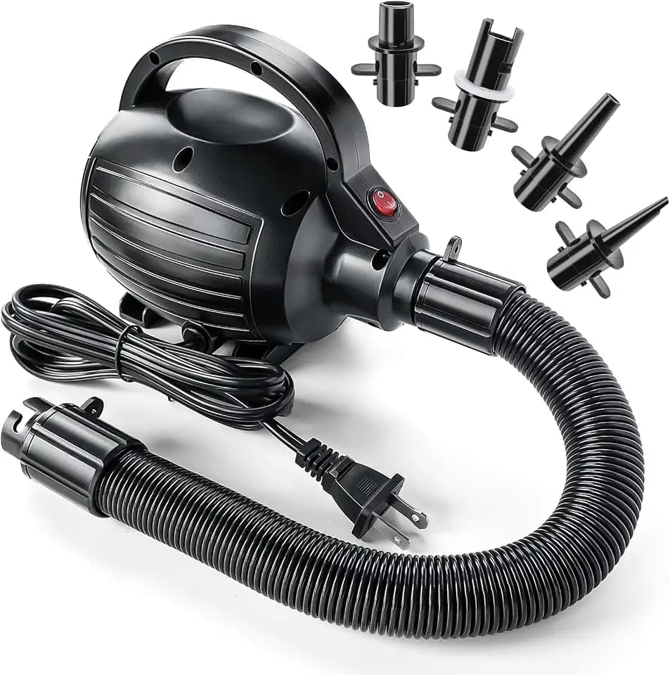 iLink-outer Electric Air Pump for Inflatables-600W-110-120V AC High Power Quick Inflation and Inhalation-Portable air Pump 4 nozzles-Suitable for Pool Toys,Gymnastics Mat,Dog Floating Ramp,Gymnastics