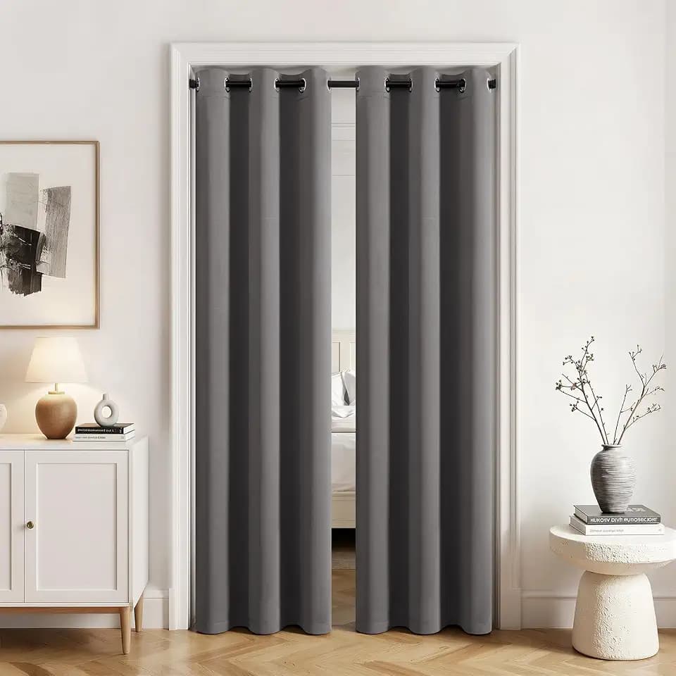MIULEE Closet Curtain for Open Closet Without Door Grommet Top 34x80 Inches