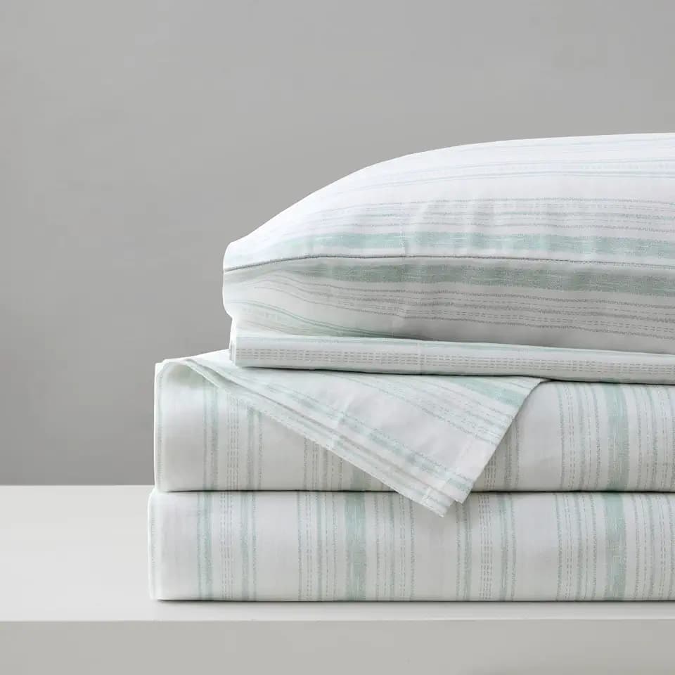 Comfort Spaces 100% Cotton Percale Sheets Twin Sheet Set 3 Pcs, Good Vibes