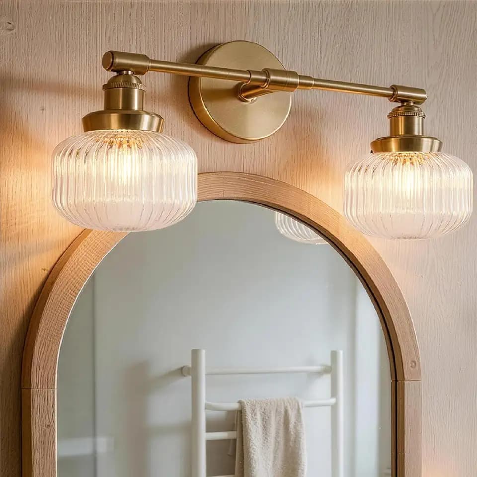foucasal 2-Light Gold Bathroom Light Fixture Over Mirror, Vanity Light