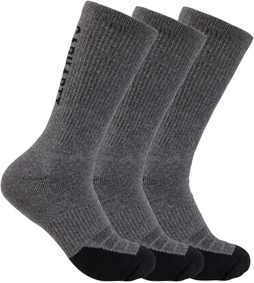 Carhartt Men's Force Midweight Logo Crew Sock 3 Pack